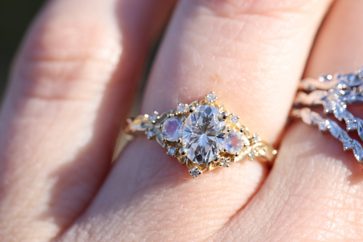 Solitaire Cathedral- 1.8 CT Cushion Lab Grown Diamond Wedding Band