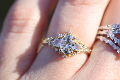Solitaire Cathedral- 1.8 CT Cushion Lab Grown Diamond Wedding Band
