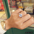 Load image into Gallery viewer, 2 ct Emerald F- VS1 Diamond Halo & Pave Moissanite Engagement Ring
