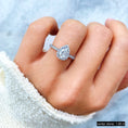 Load image into Gallery viewer, 2 ct Pear F- VS1 Diamond Halo & Pave Moissanite Engagement Ring
