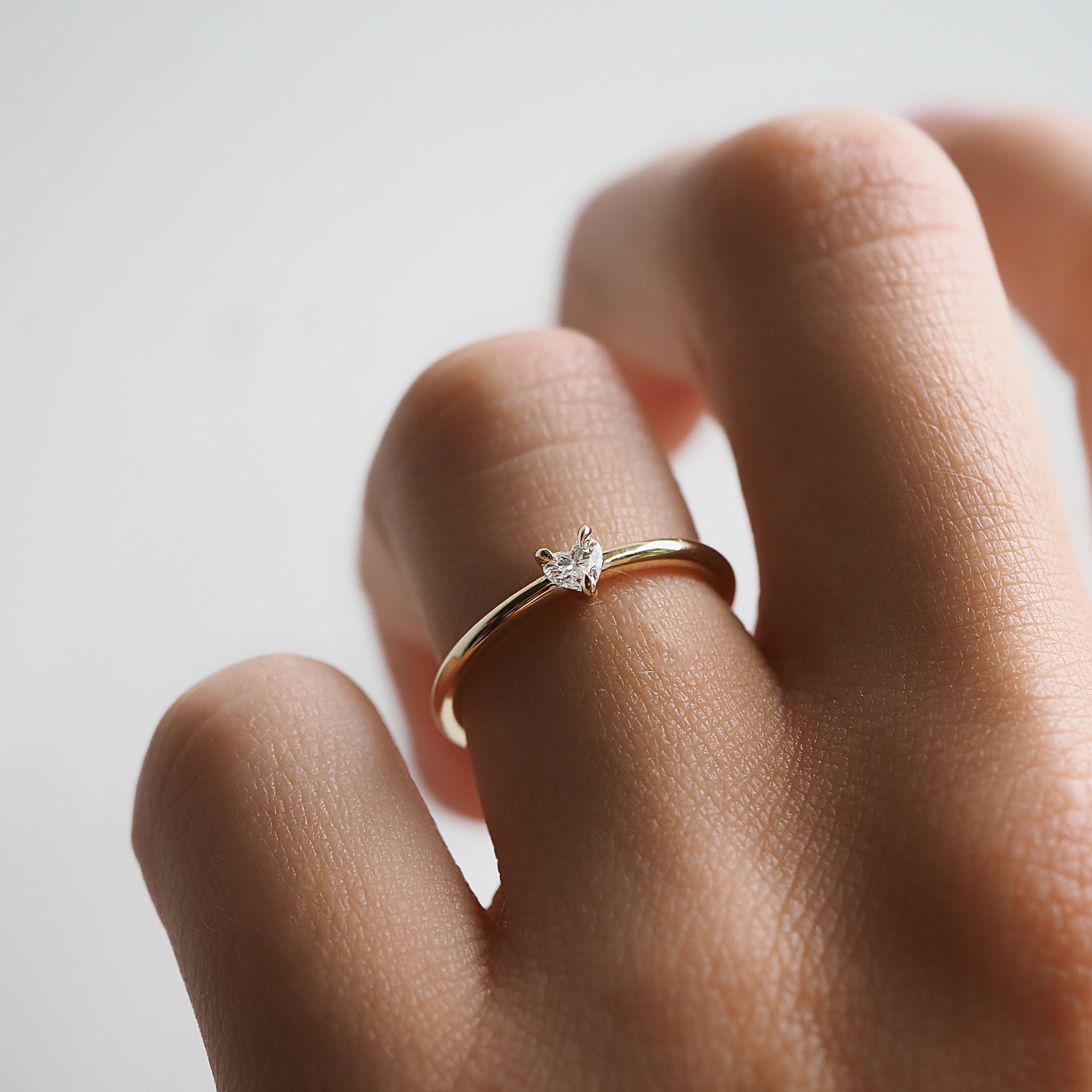 Eternal Love: 0.15 CT Heart Lab Grown Diamond Solitaire Ring