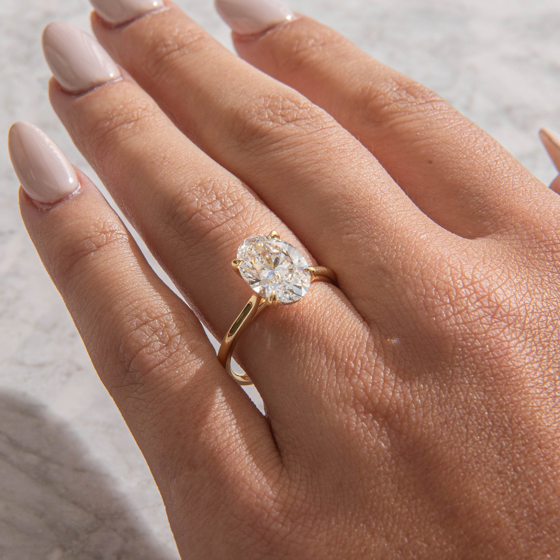 Hidden Halo-Oval Lab Grown Diamond Engagement Ring