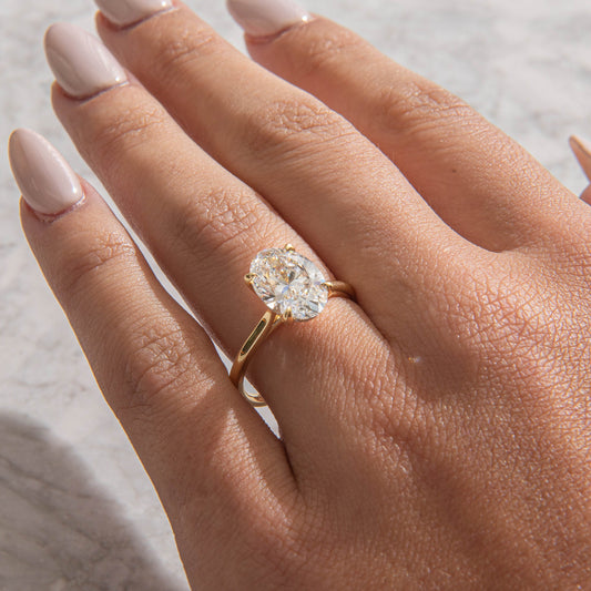 Hidden Halo-Oval Lab Grown Diamond Engagement Ring