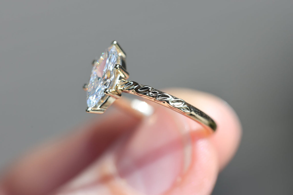 Solitaire Cathedral- 1.8 CT Cushion Lab Grown Diamond Wedding Band