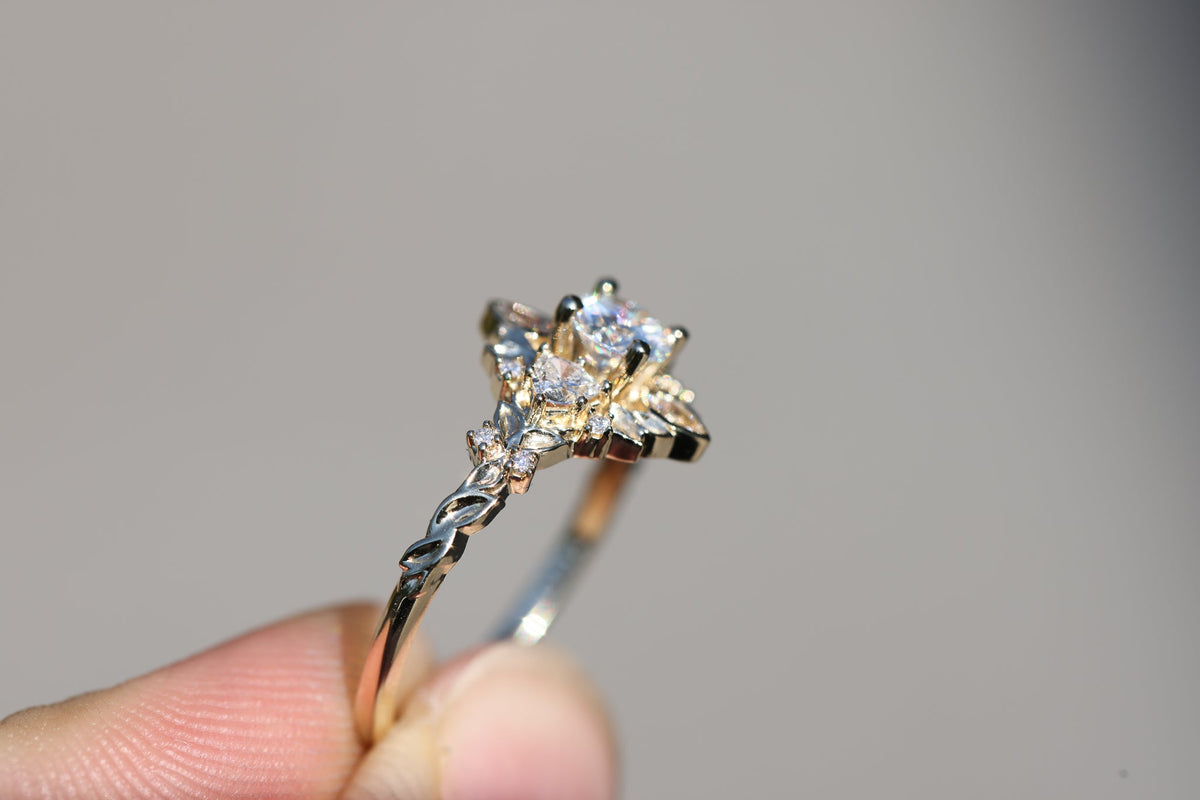 Solitaire Cathedral- 1.8 CT Cushion Lab Grown Diamond Wedding Band