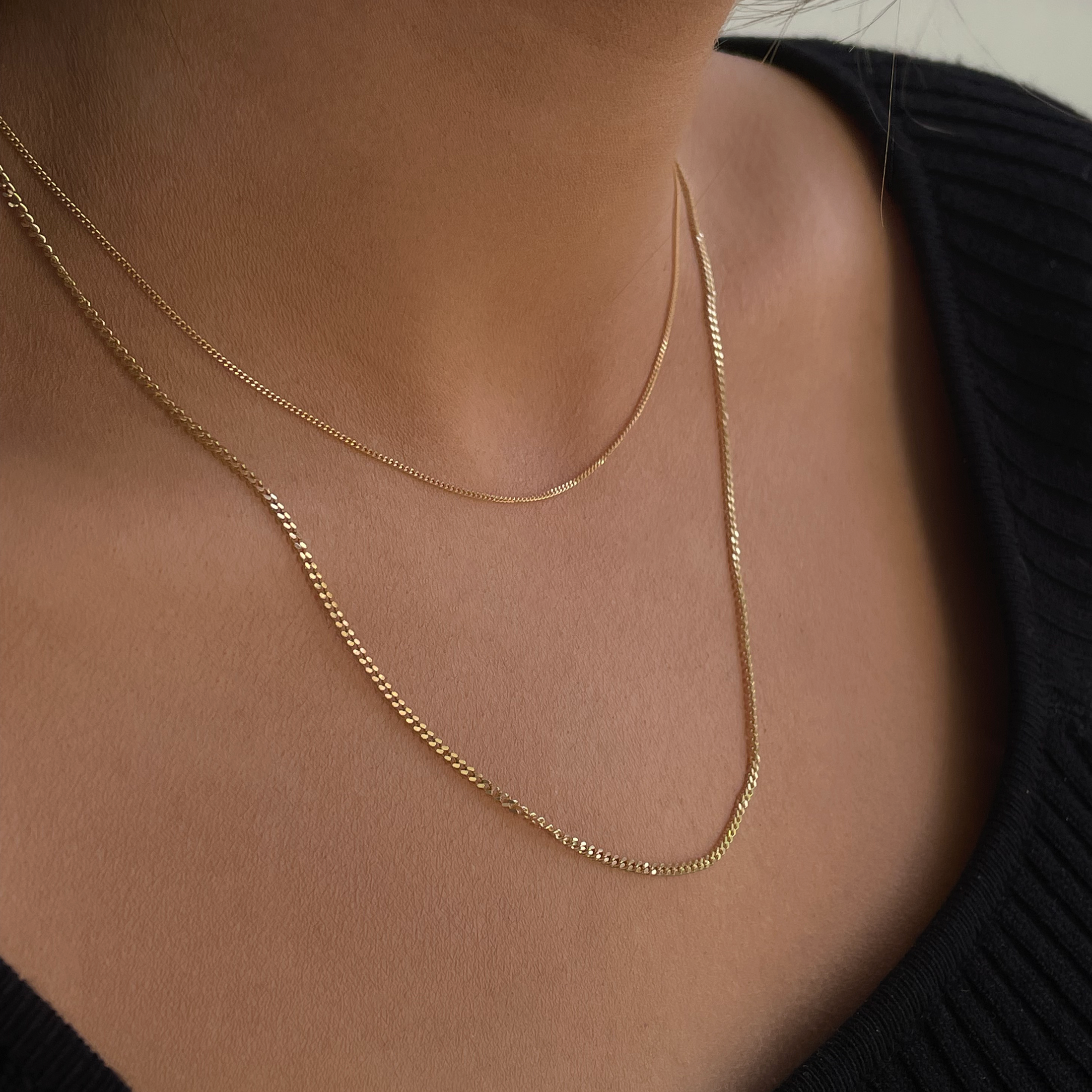 Simple Fine Curb Chain Necklace