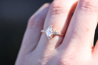 Solitaire Cathedral- 1.8 CT Cushion Lab Grown Diamond Wedding Band