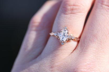 Solitaire Cathedral- 1.8 CT Cushion Lab Grown Diamond Wedding Band