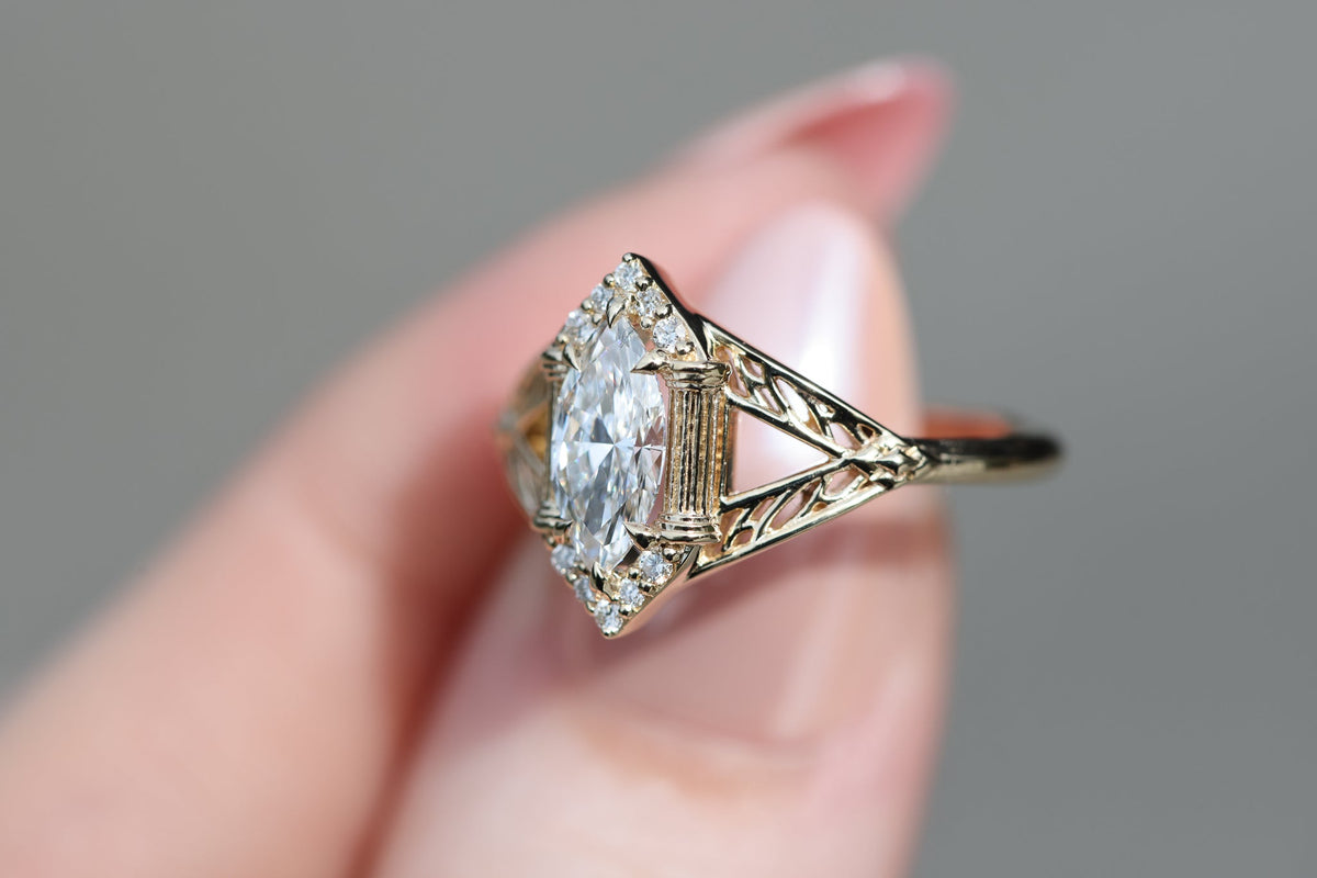 Solitaire Cathedral- 1.8 CT Cushion Lab Grown Diamond Wedding Band