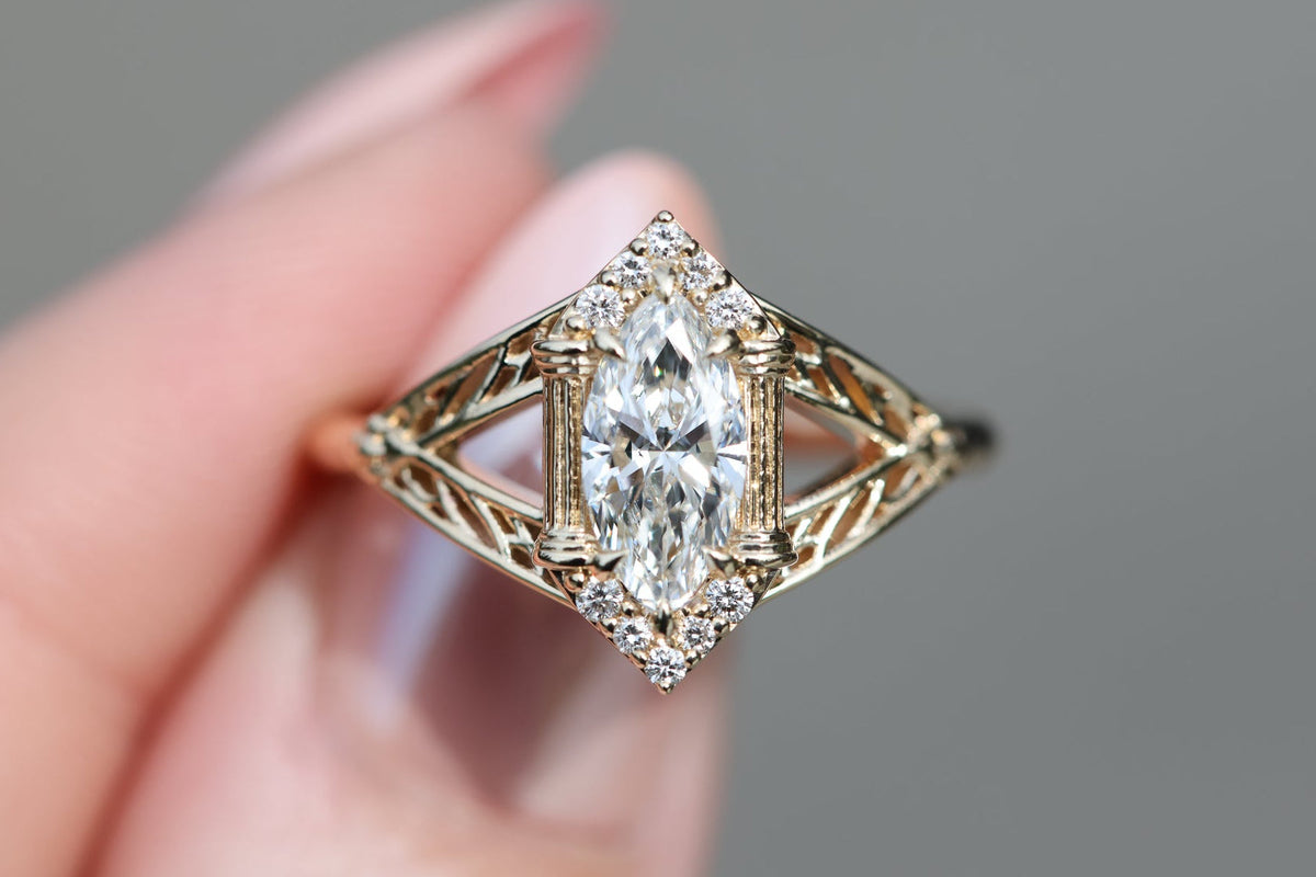 Solitaire Cathedral- 1.8 CT Cushion Lab Grown Diamond Wedding Band
