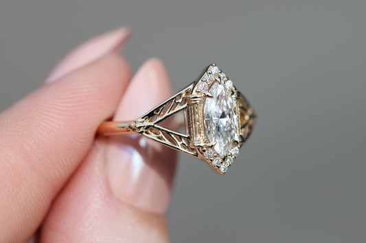 Solitaire Cathedral- 1.8 CT Cushion Lab Grown Diamond Wedding Band