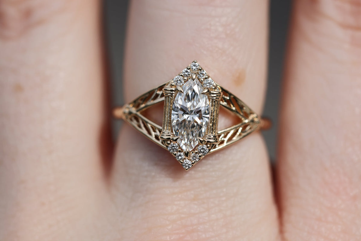 Solitaire Cathedral- 1.8 CT Cushion Lab Grown Diamond Wedding Band