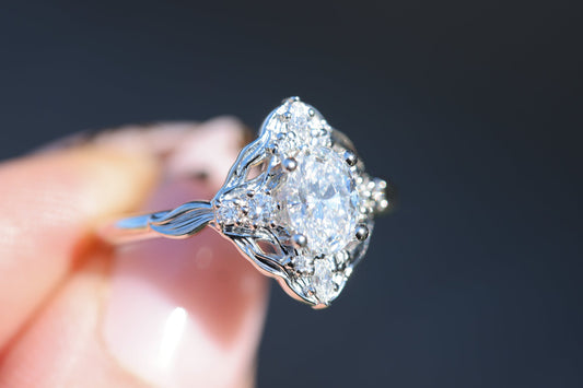 Solitaire Cathedral- 1.8 CT Cushion Lab Grown Diamond Wedding Band