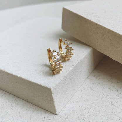 0.45 TCW Baguette Lab-Grown Diamond Gold Hoop Earrings 3