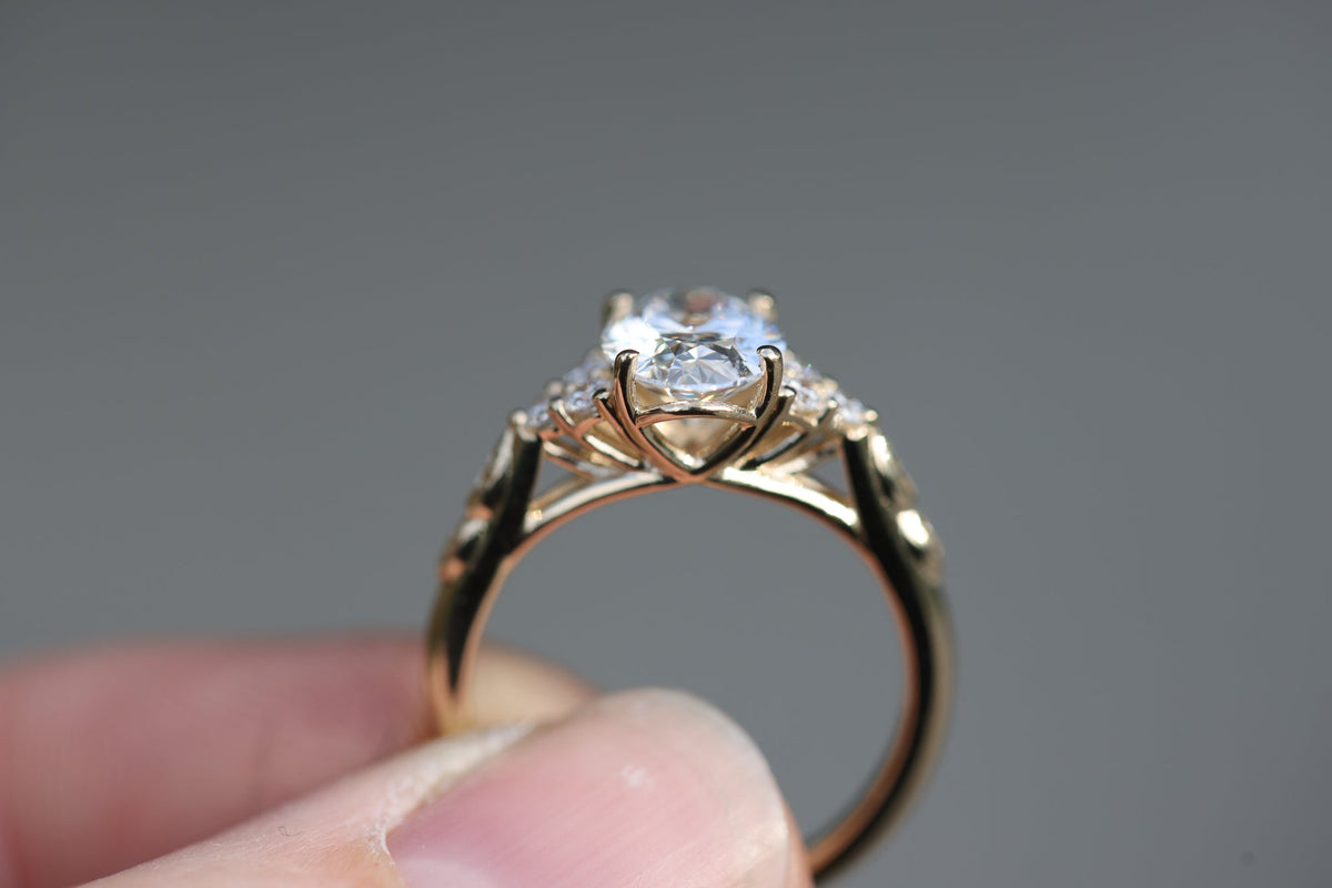 Solitaire Cathedral- 1.8 CT Cushion Lab Grown Diamond Wedding Band