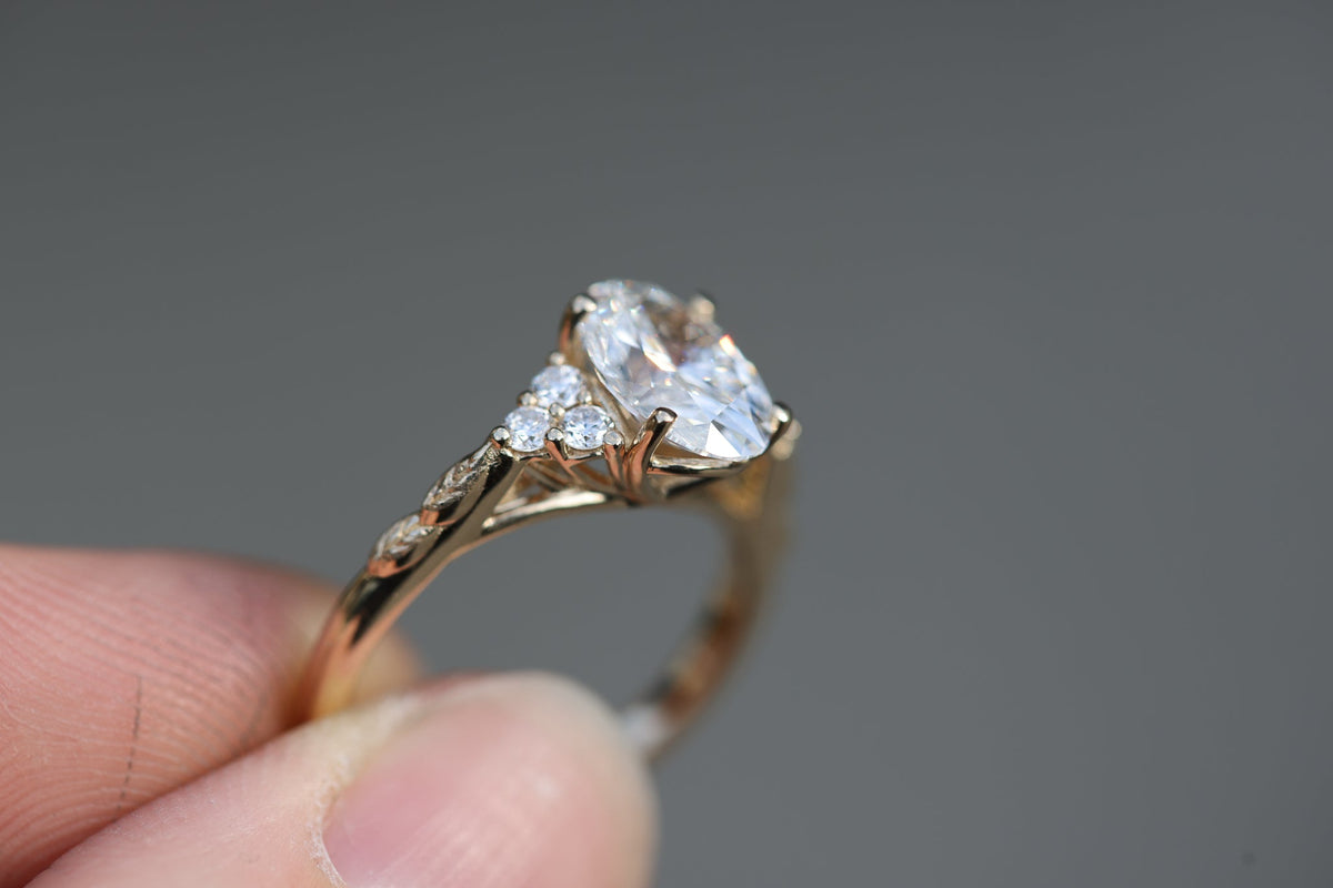 Solitaire Cathedral- 1.8 CT Cushion Lab Grown Diamond Wedding Band