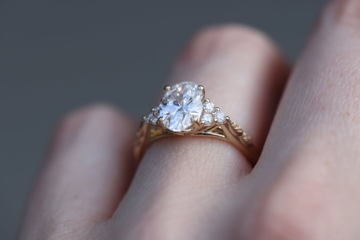 Solitaire Cathedral- 1.8 CT Cushion Lab Grown Diamond Wedding Band