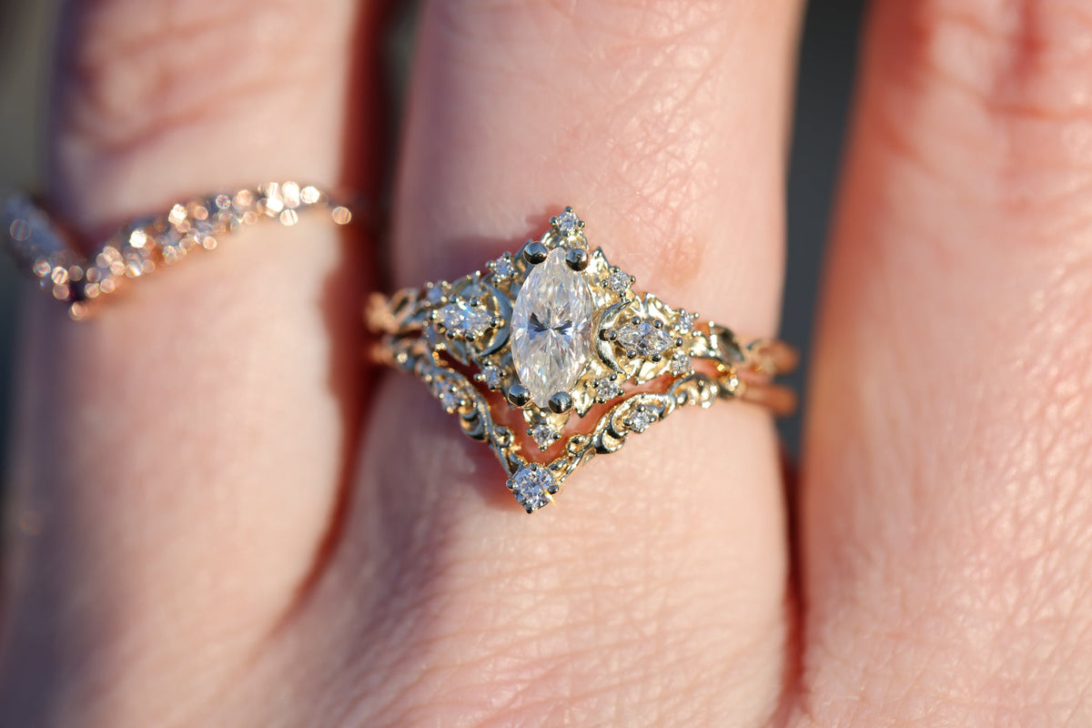Solitaire Cathedral- 1.8 CT Cushion Lab Grown Diamond Wedding Band