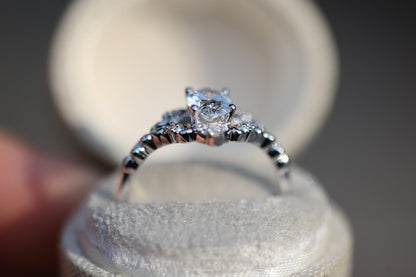 Solitaire Cathedral- 1.8 CT Cushion Lab Grown Diamond Wedding Band