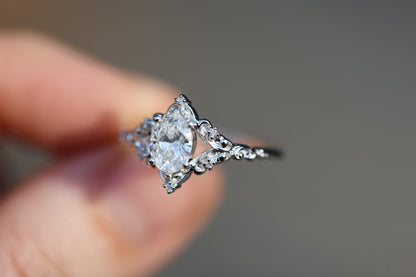 Solitaire Cathedral- 1.8 CT Cushion Lab Grown Diamond Wedding Band