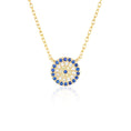 Load image into Gallery viewer, 0.30 TCW Round Blue Sapphire Lab-Made  Diamond Necklace
