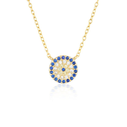 0.30 TCW Round Blue Sapphire Lab-Made  Diamond Necklace 3