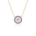 Load image into Gallery viewer, 0.30 TCW Round Blue Sapphire Lab-Made  Diamond Necklace
