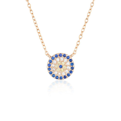 0.30 TCW Round Blue Sapphire Lab-Made  Diamond Necklace 1