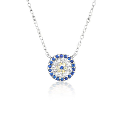0.30 TCW Round Blue Sapphire Lab-Made  Diamond Necklace 2