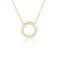 Load image into Gallery viewer, Radiant 0.08TCW Round Lab-Grown Diamond Circle Pendant Necklace
