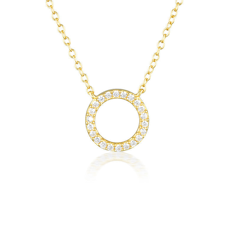 Radiant 0.08TCW Round Lab-Grown Diamond Circle Pendant Necklace