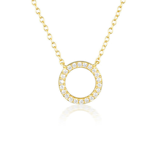 Radiant 0.08TCW Round Lab-Grown Diamond Circle Pendant Necklace