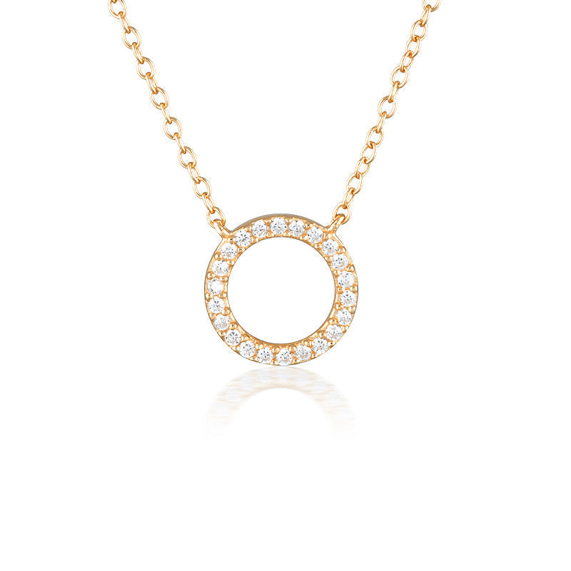 Radiant 0.08TCW Round Lab-Grown Diamond Circle Pendant Necklace