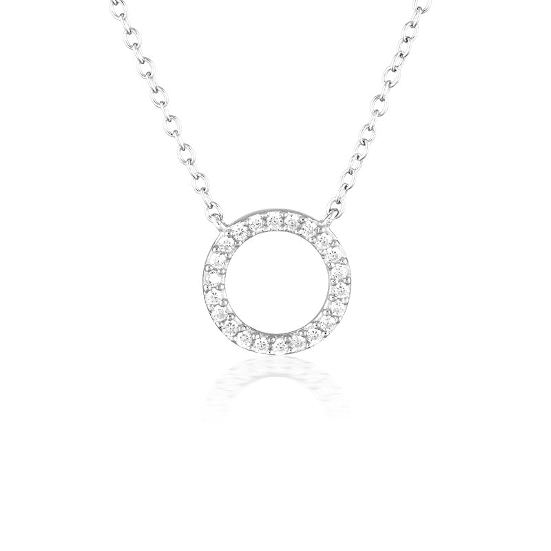 Radiant 0.08TCW Round Lab-Grown Diamond Circle Pendant Necklace