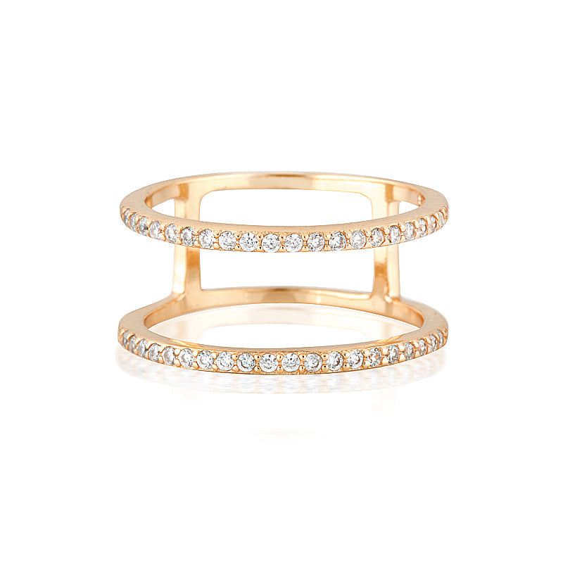 Elegant 0.10 TCW Round Lab-Grown Diamond Double Eternity Wedding Band