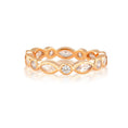 Load image into Gallery viewer, 0.25 TCW Round & Marquise Lab-Grown Diamond Eternity Wedding Band in Rose Gold
