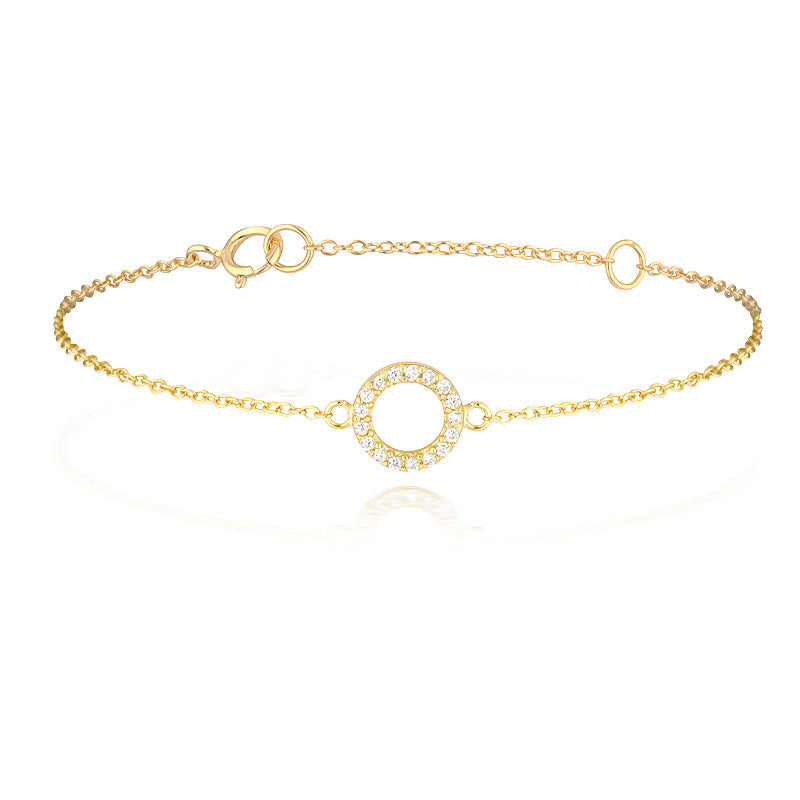 Elegance in Gold: 0.07 TCW Round Lab-Grown Diamond Circle Bracelet