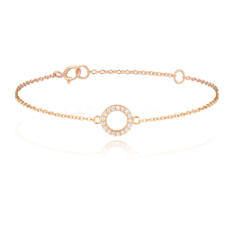 Elegance in Gold: 0.07 TCW Round Lab-Grown Diamond Circle Bracelet