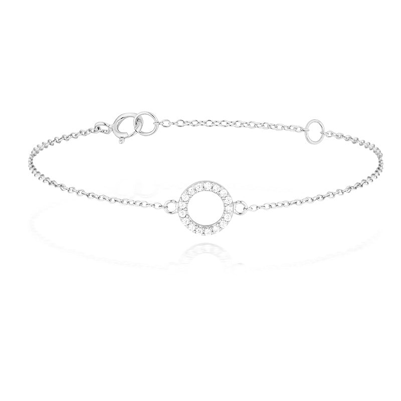 Elegance in Gold: 0.07 TCW Round Lab-Grown Diamond Circle Bracelet