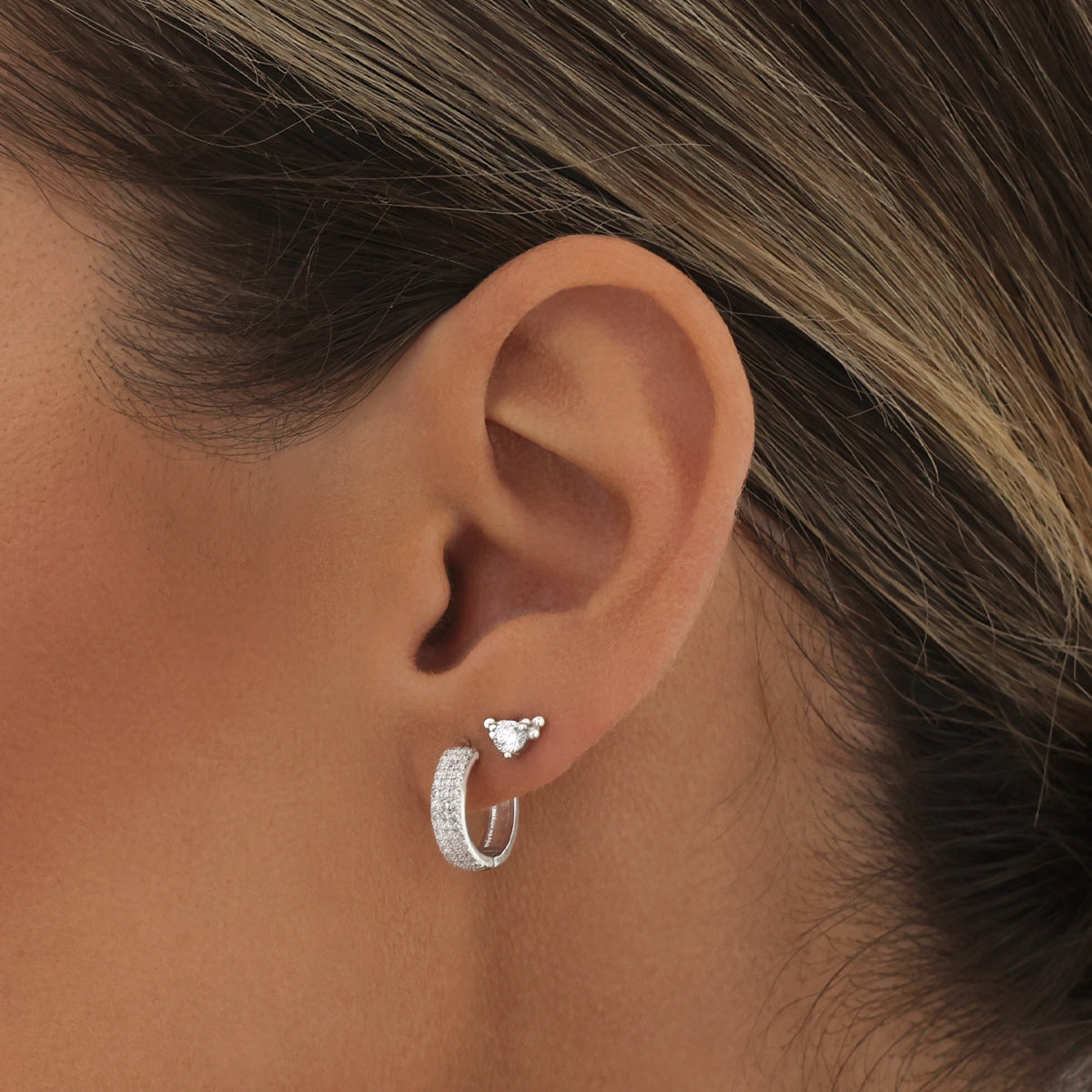 0.50 TCW Round Lab-Grown Diamond Hoop Earrings