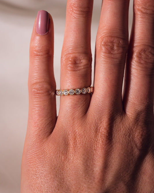 0.7 CT Round Shaped Milgrain Lab Grown Diamond Wedding Band