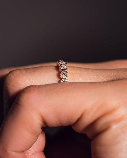 0.7 CT Round Shaped Milgrain Lab Grown Diamond Wedding Band