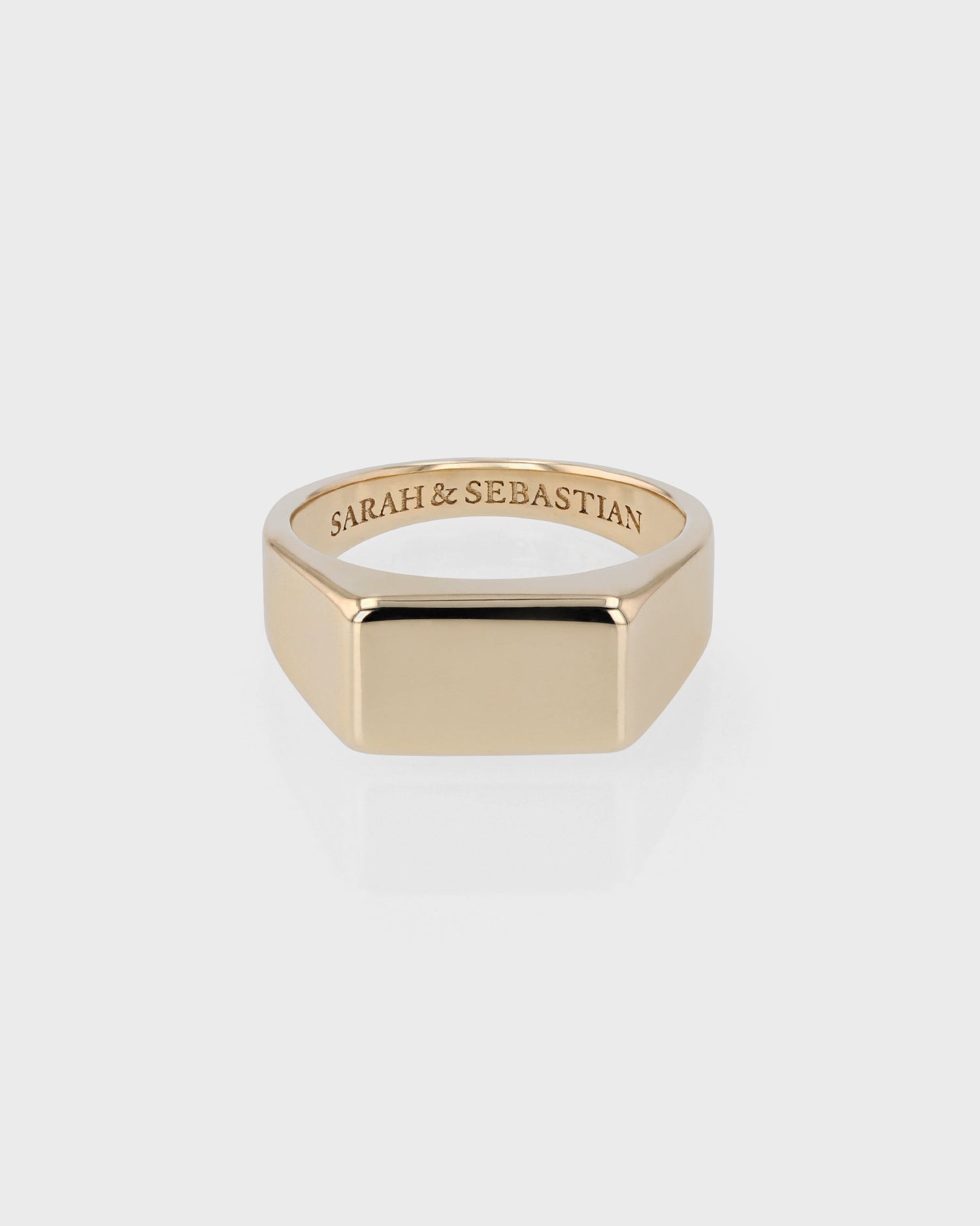 Elegant Gold Signet Wedding Band for Men