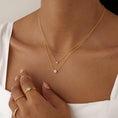 Load image into Gallery viewer, 0.1 TCW Round Lab-Grown Diamond Necklace
