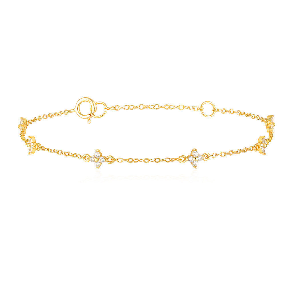 Elegant 0.05 TCW Lab-Grown Diamond Floral Bracelet 1