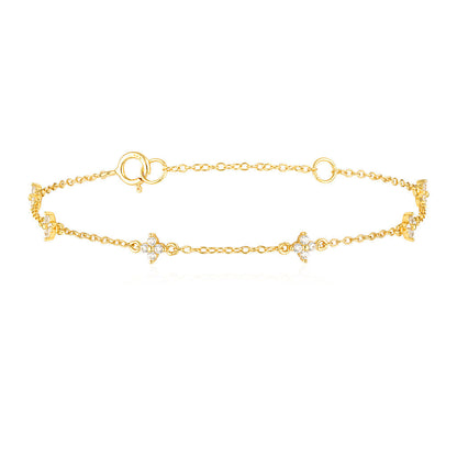 Elegant 0.05 TCW Lab-Grown Diamond Floral Bracelet 1