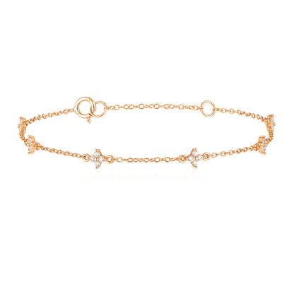 Elegant 0.05 TCW Lab-Grown Diamond Floral Bracelet 12