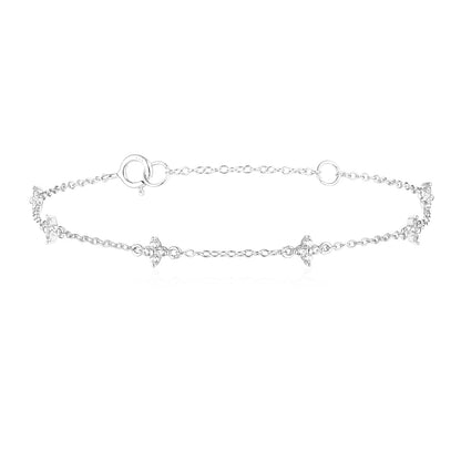 Elegant 0.05 TCW Lab-Grown Diamond Floral Bracelet 13