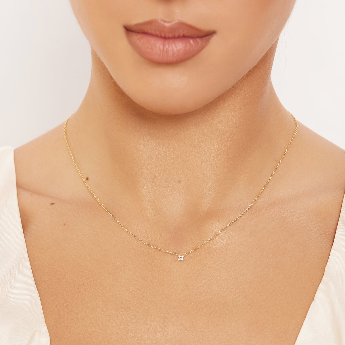 0.1 TCW Round Lab-Grown Diamond Necklace