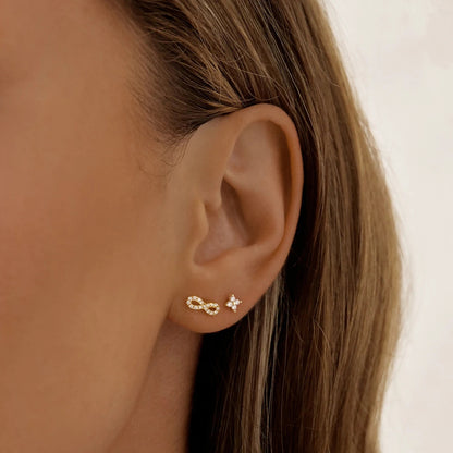 Radiant 0.02 TCW Round Lab-Grown Diamond Floral Stud Earrings 20